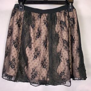 American Eagle Outfitters Black Lace Overlay Skirt